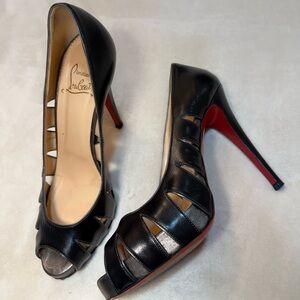 Christian Louboutin Peep Toe Leather Pumps